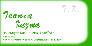 teonia kuzma business card